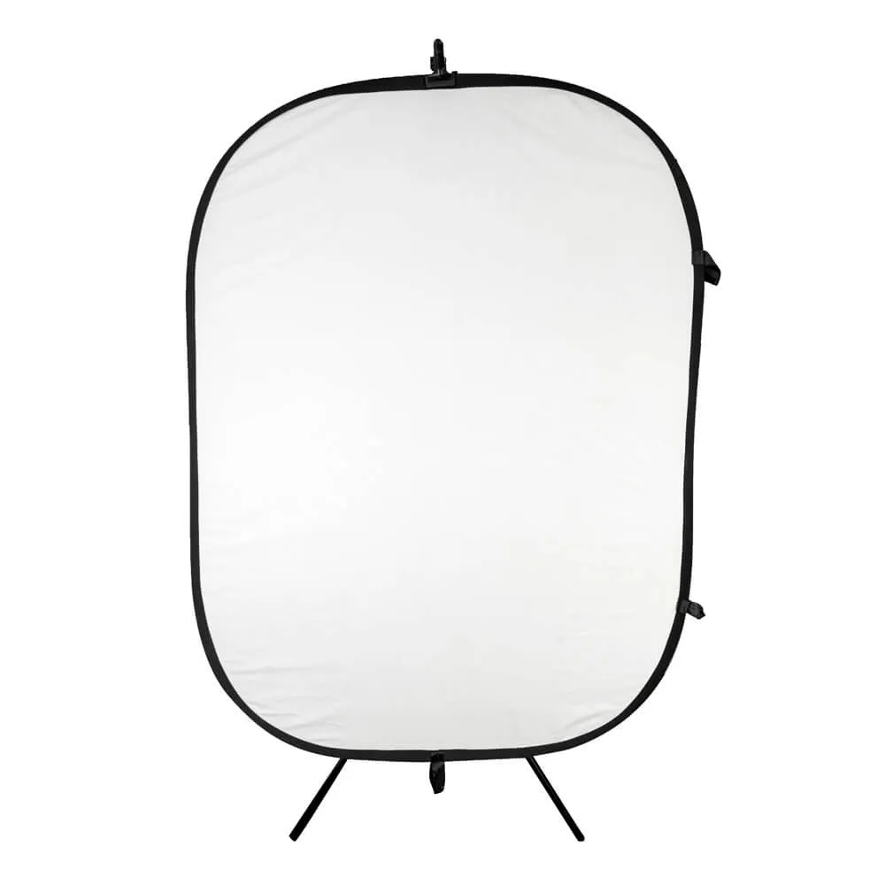 1.5x2m Black/White Collapsible Background, Stand & Clamp Kit