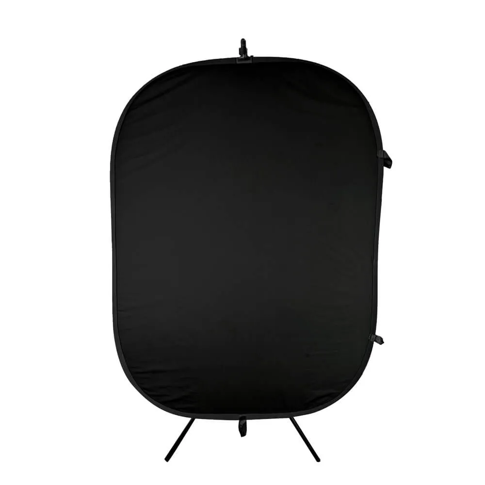 1.5x2m Black/White Collapsible Background, Stand & Clamp Kit