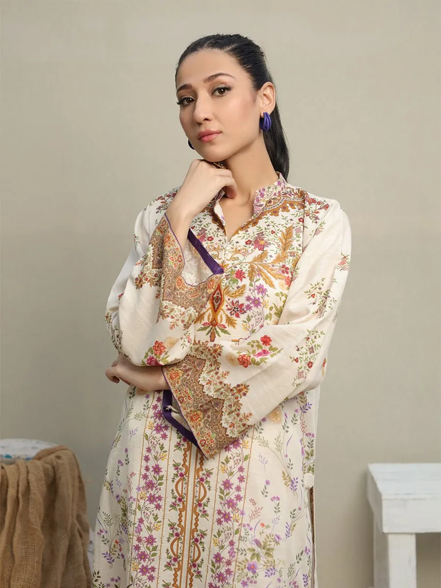 1pc Stitched Basic Printed Khaddar Shirt