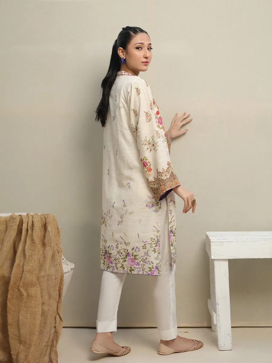 1pc Stitched Basic Printed Khaddar Shirt