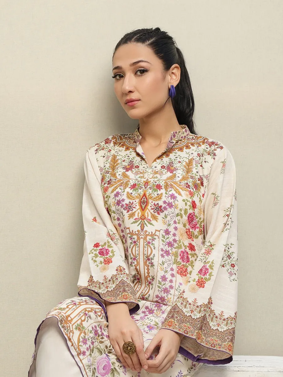 1pc Stitched Basic Printed Khaddar Shirt