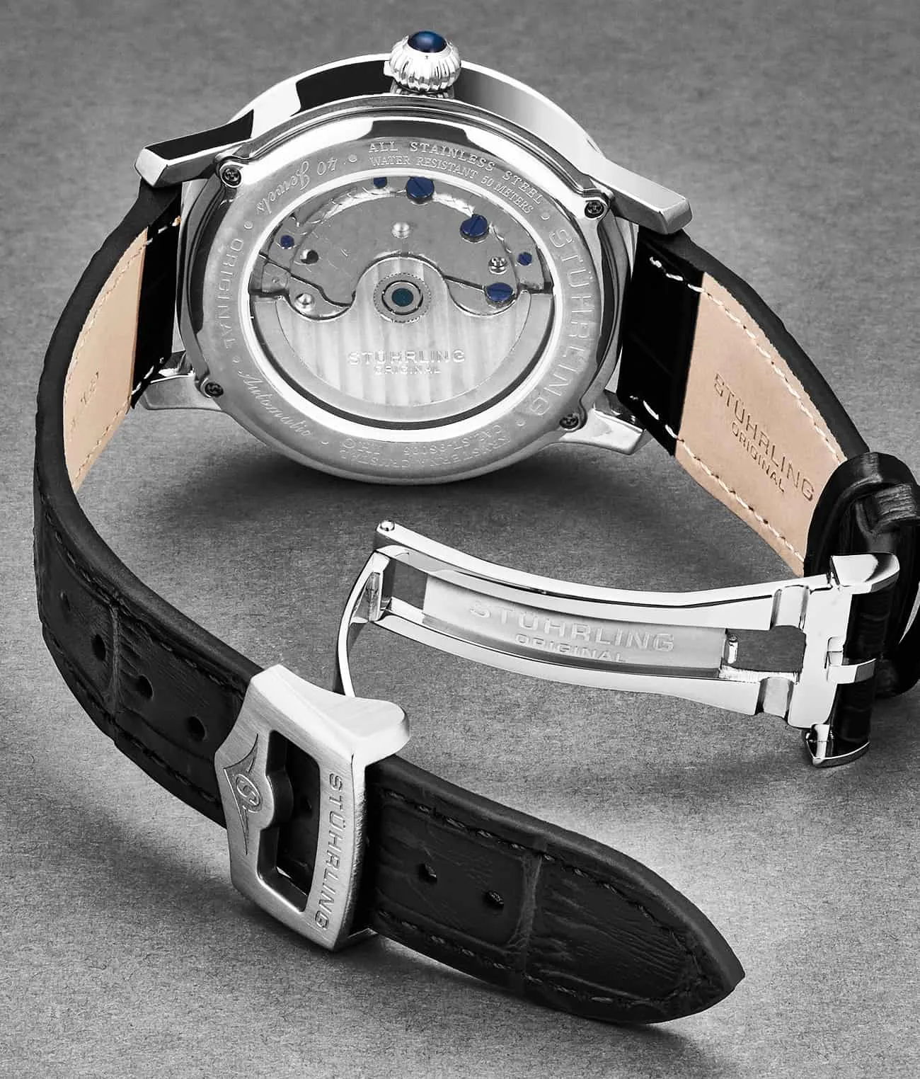 20mm Leather Strap with Stainless Steel Deployant Buckle