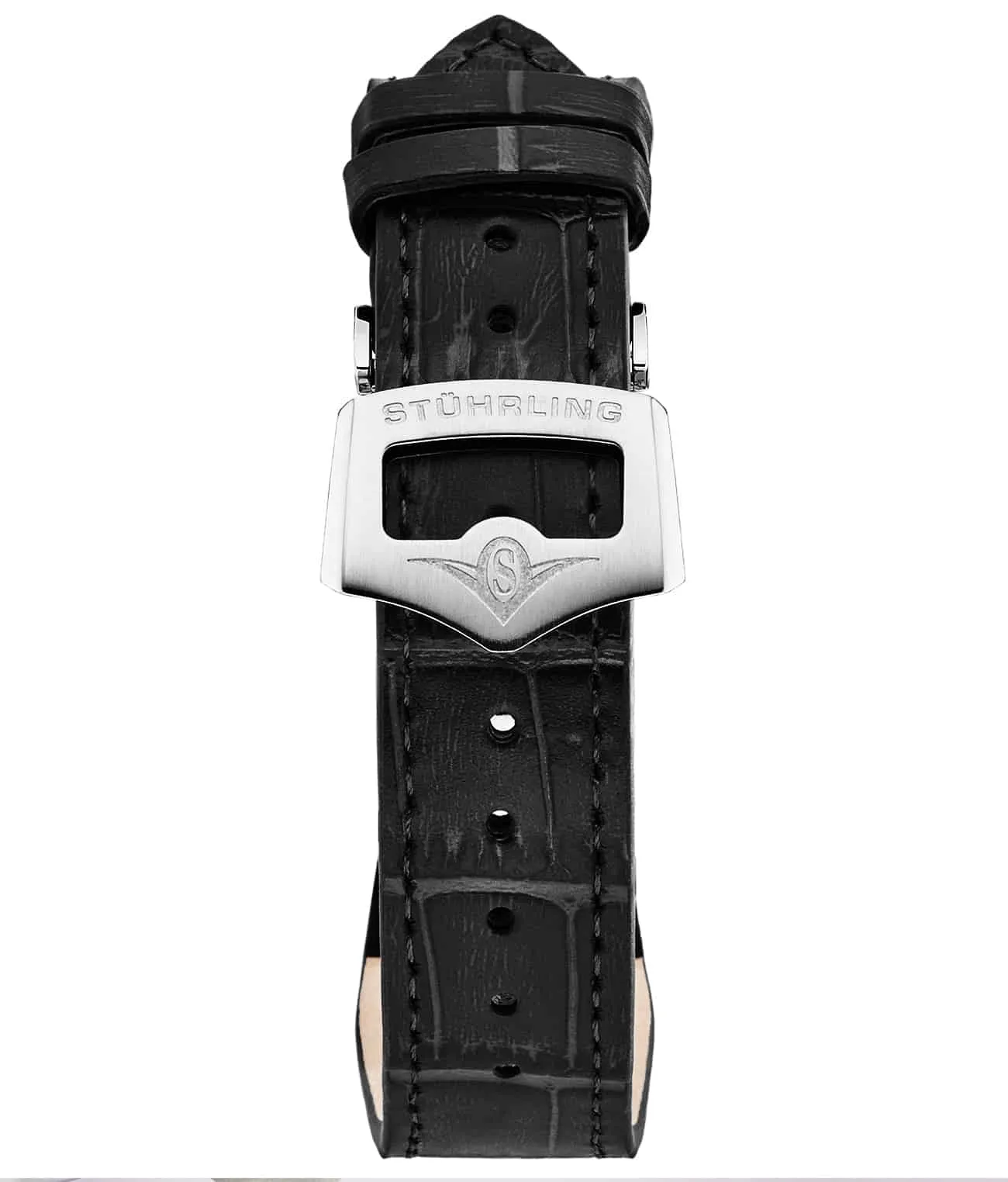 20mm Leather Strap with Stainless Steel Deployant Buckle