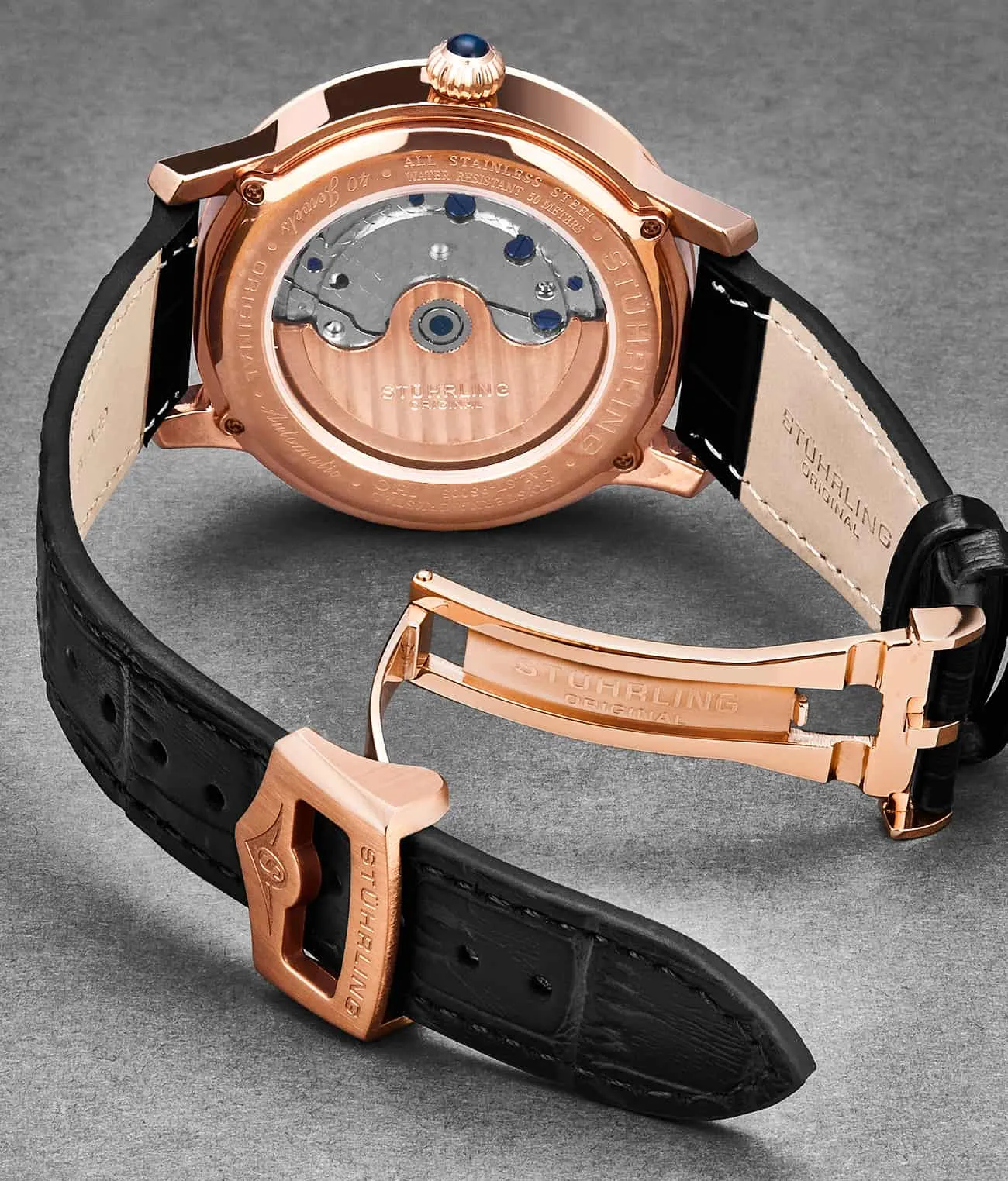 20mm Leather Strap with Stainless Steel Deployant Buckle