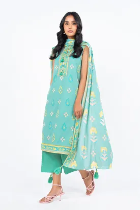 3 Pc Printed Lawn Suit With Lawn Dupatta