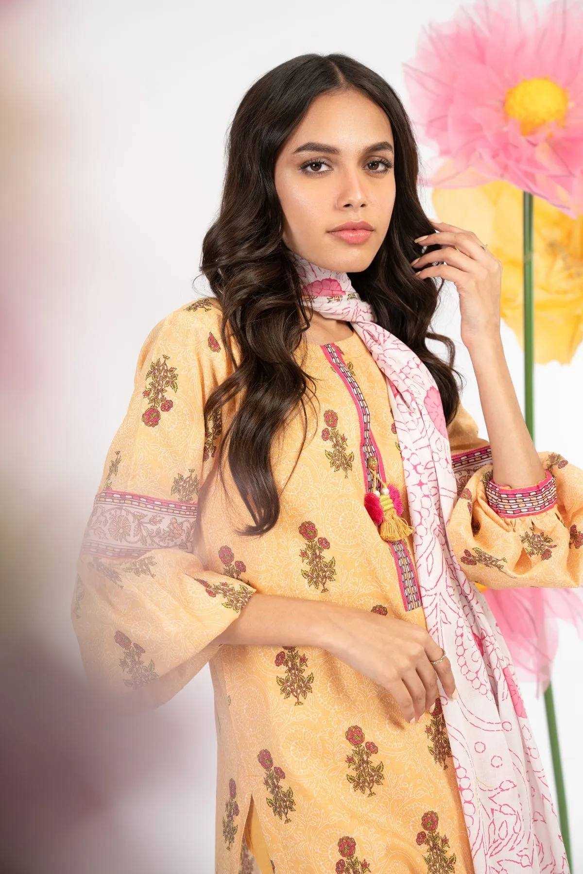 3 Pc Printed Lawn Suit With Lawn Dupatta