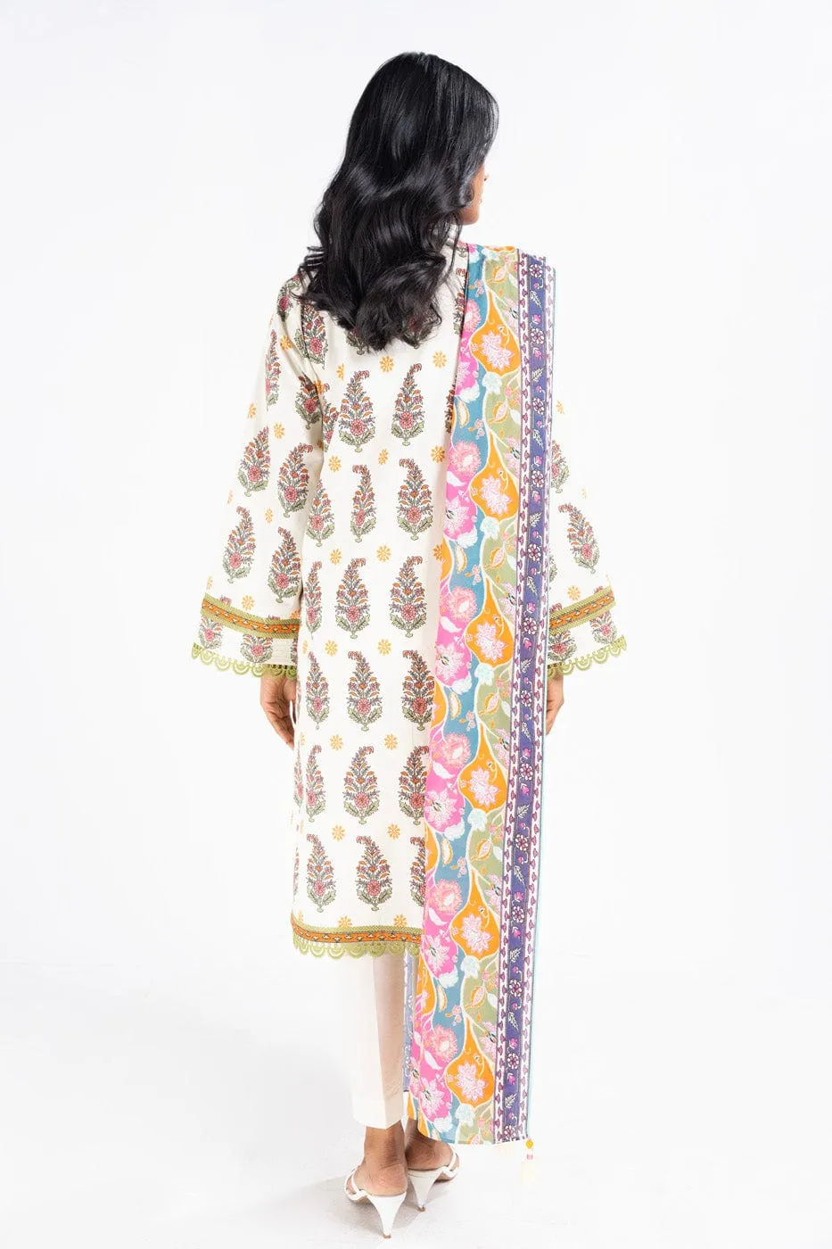 3 Pc Printed Lawn Suit With Lawn Dupatta