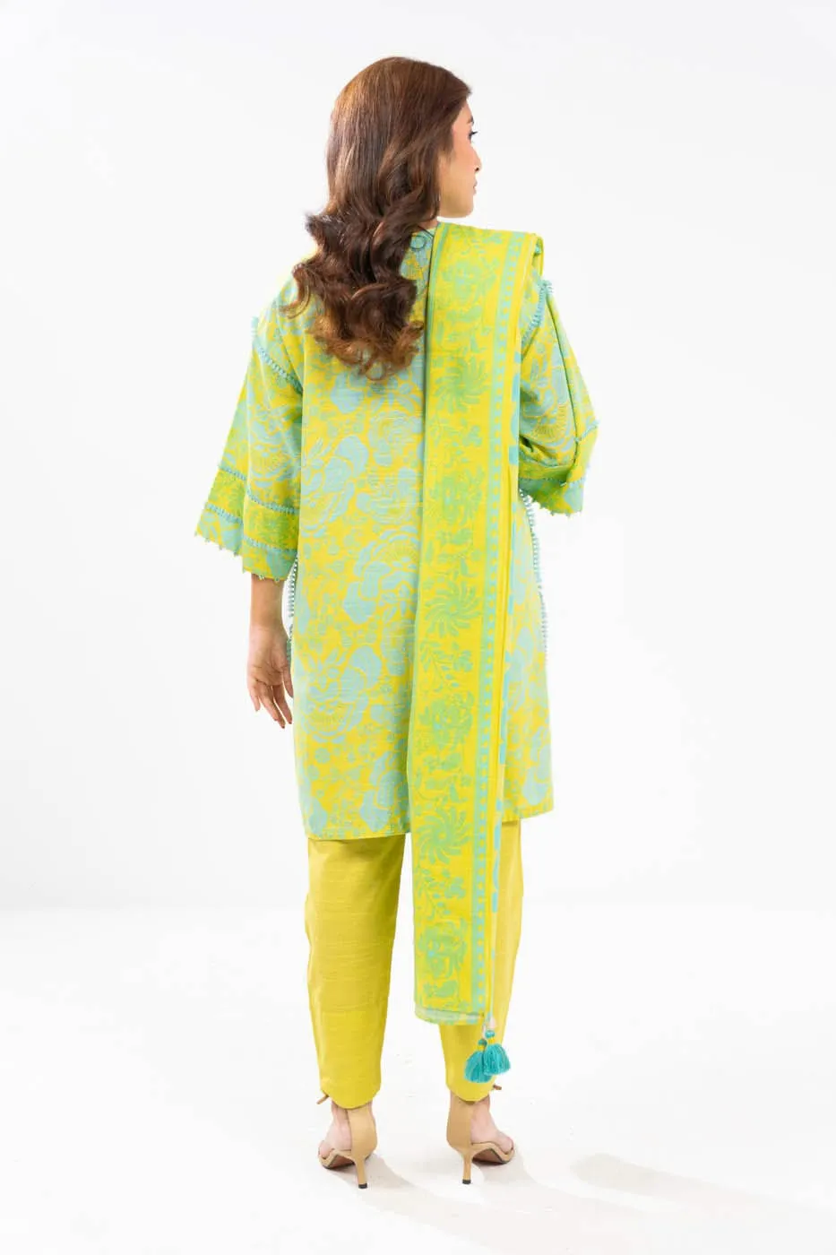 3 Piece Printed Khaddar Suit With Light Khaddar Dupatta