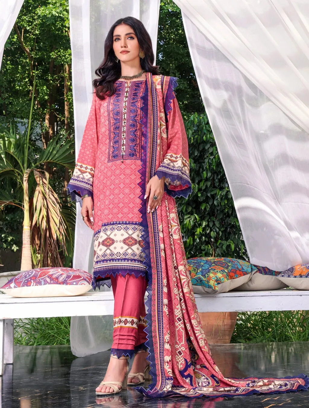 3 Piece Unstitched Suit KTE-1566