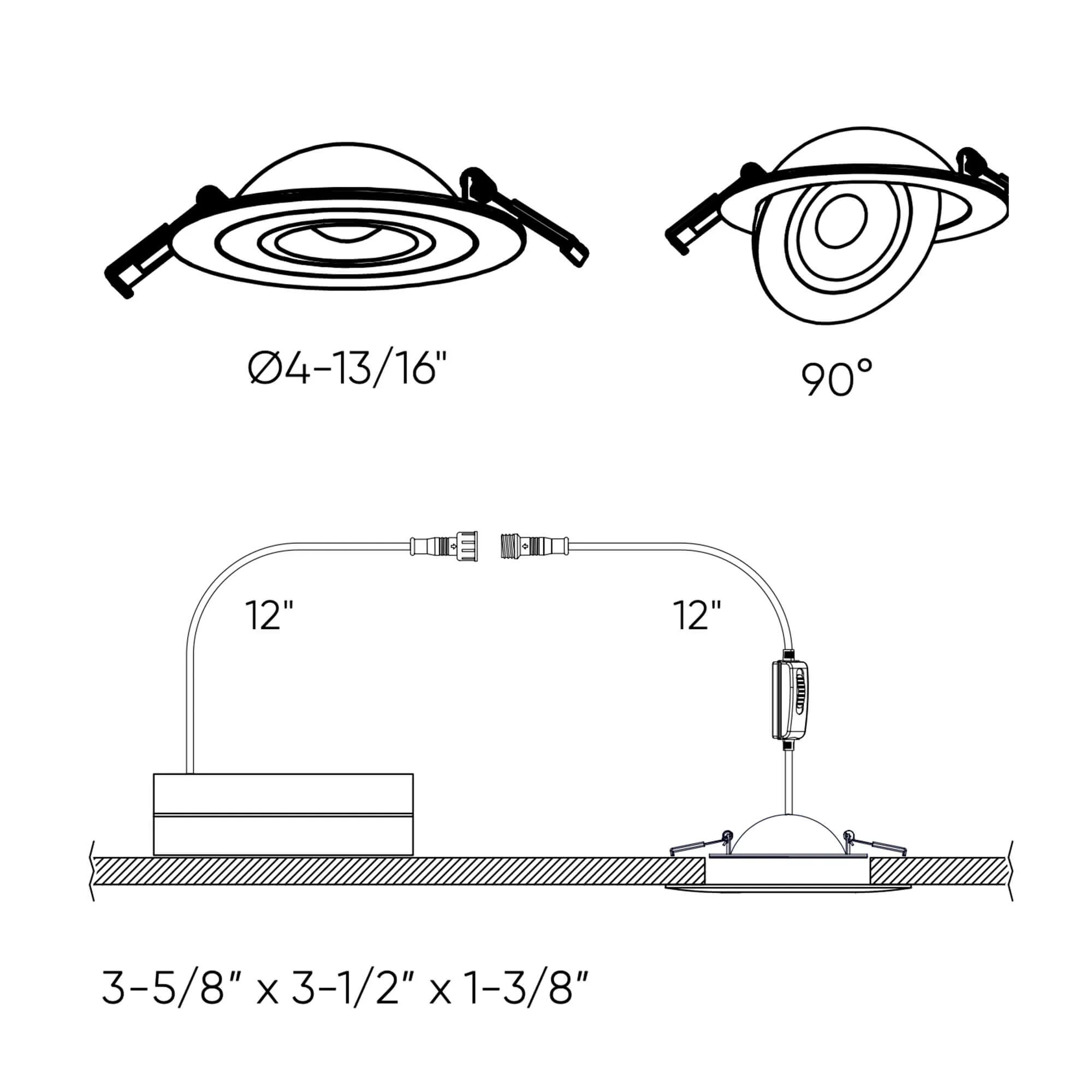 4" Flat Gimbal Recessed CCT