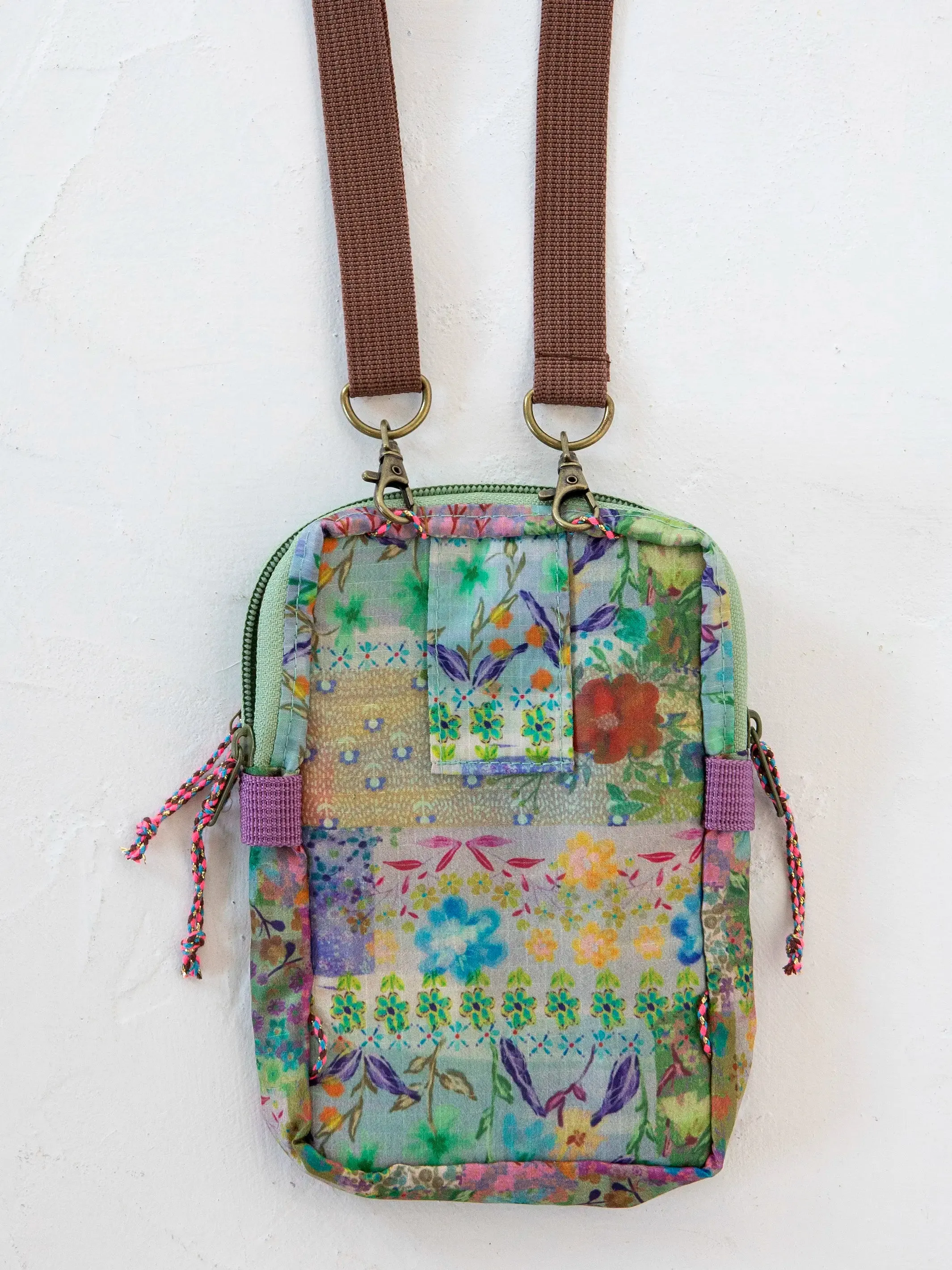 8-in-1 Pocket Crossbody - Taupe Watercolor Patchwork