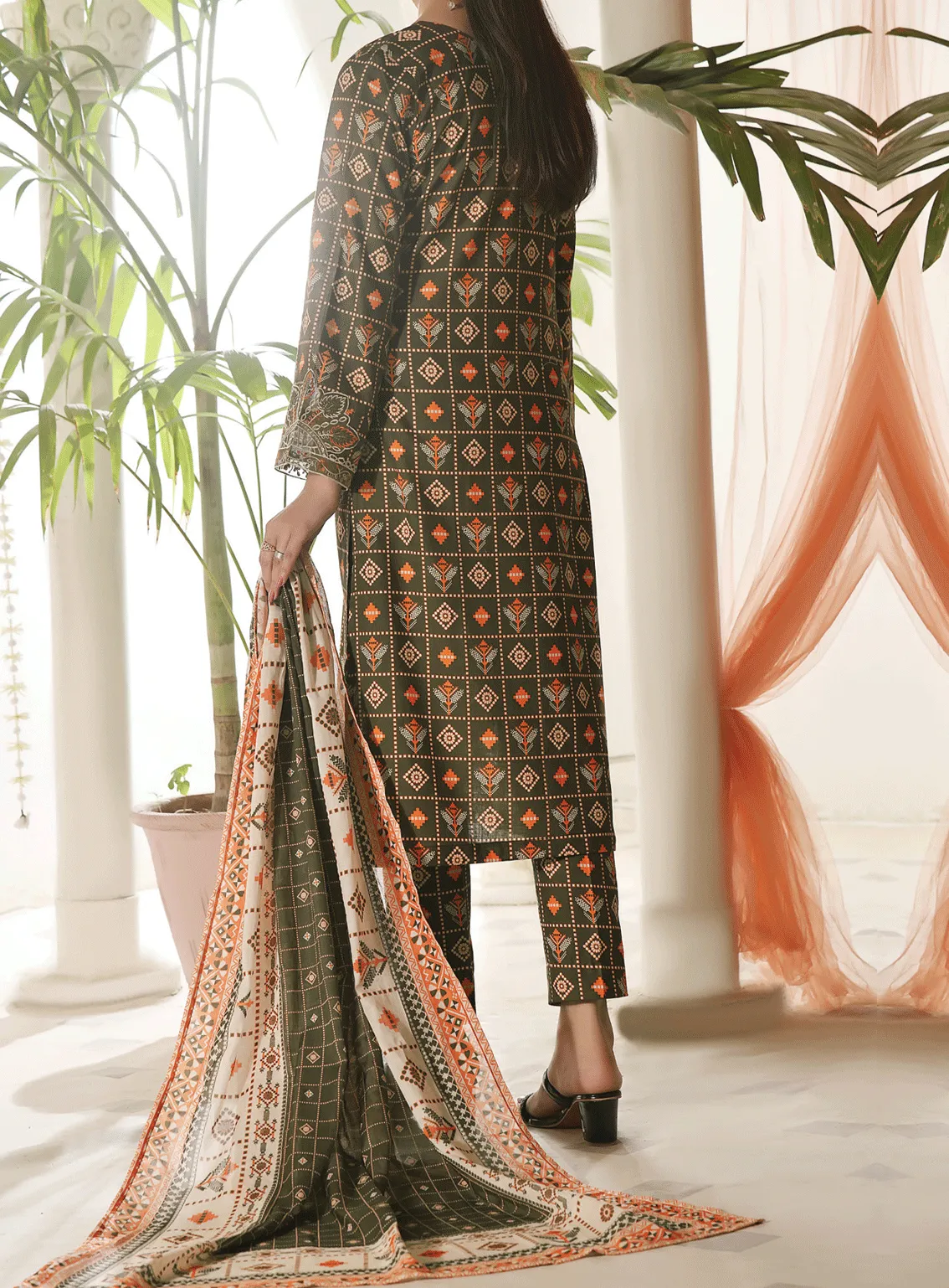 Aiza & Momina By VS Textile Embroidered Cotton Unstitched 3 Piece Suit - VS23AMM 07