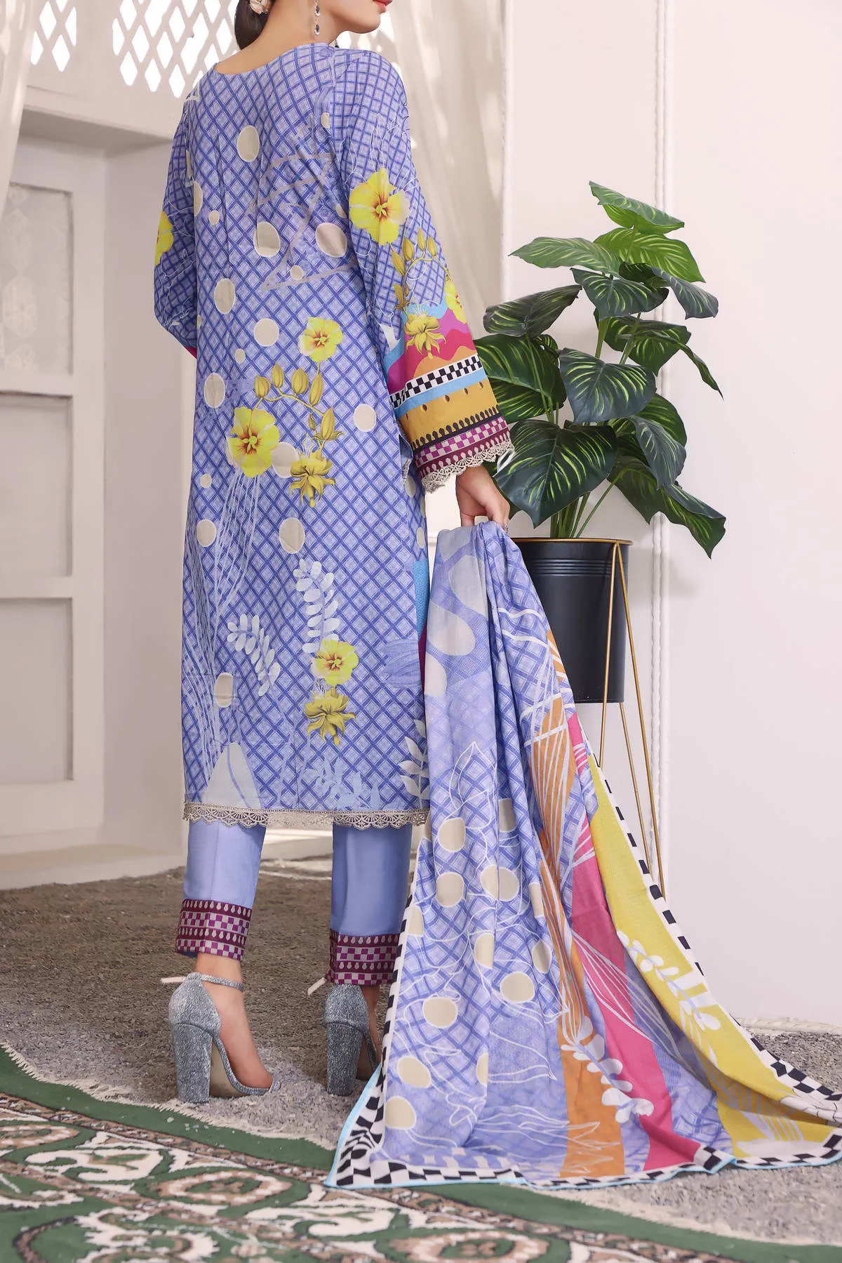 Aiza By VS Textile Embroidered Lawn Unstitched 3 Piece Suit - 10