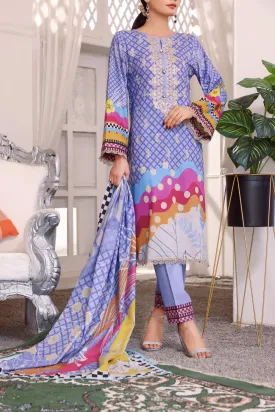 Aiza By VS Textile Embroidered Lawn Unstitched 3 Piece Suit - 10