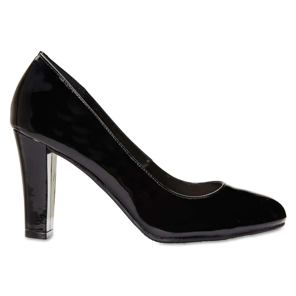 Alibi Heel in Black Patent