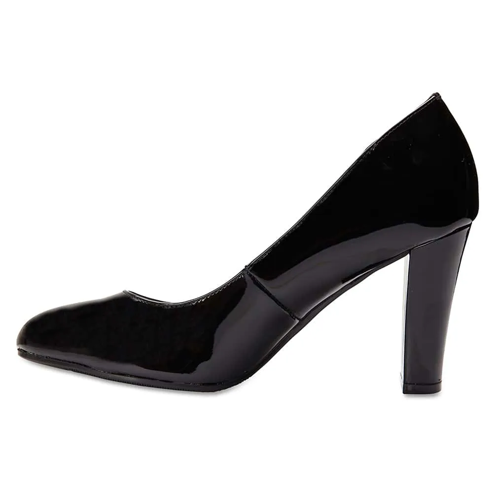 Alibi Heel in Black Patent