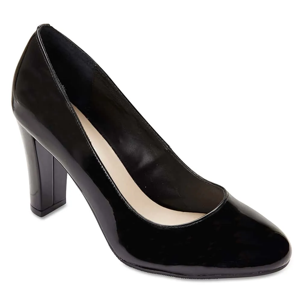 Alibi Heel in Black Patent