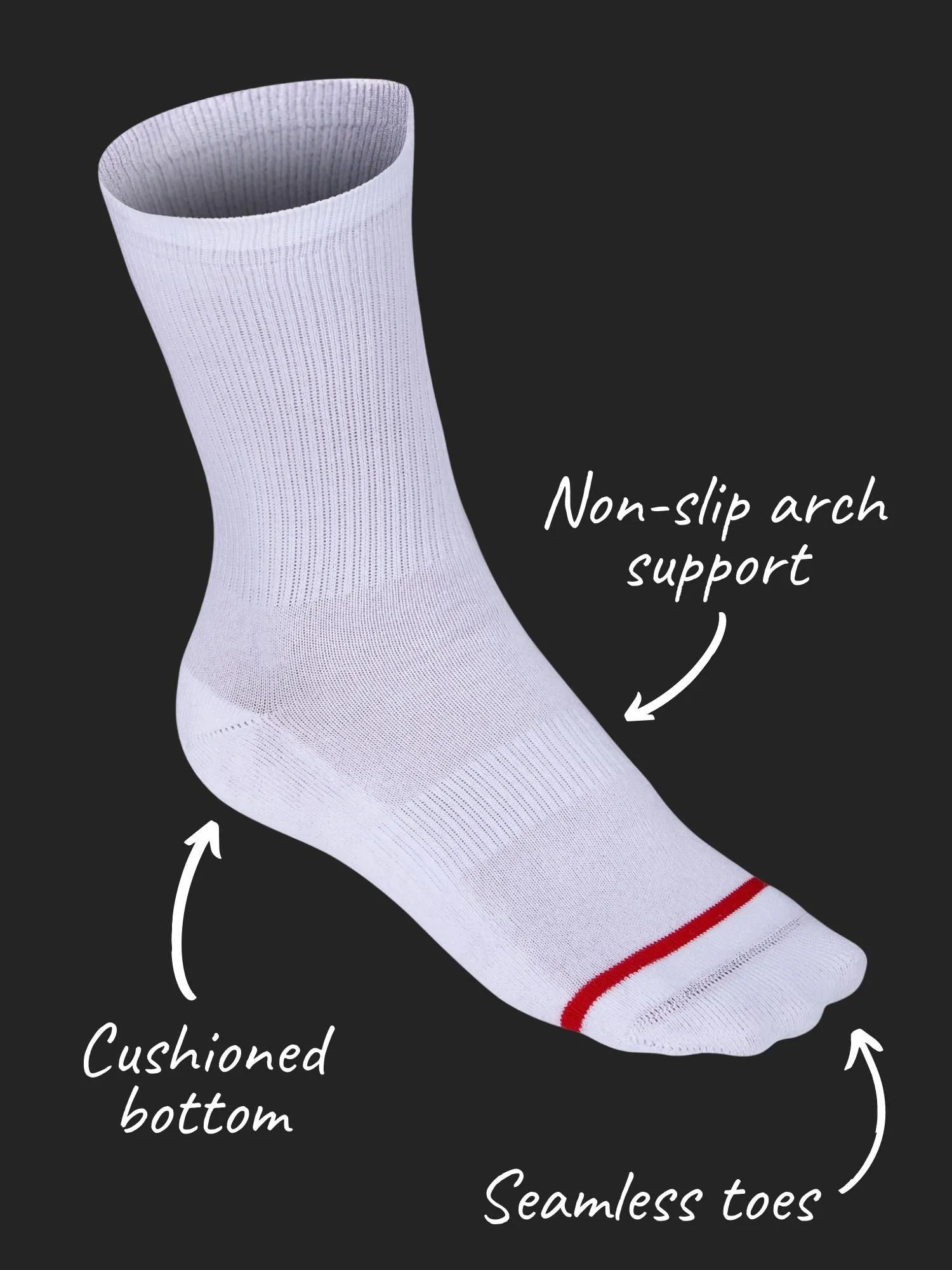 All White 12-Pack Crew Socks