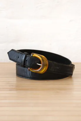 Amber Buckle Leather Belt