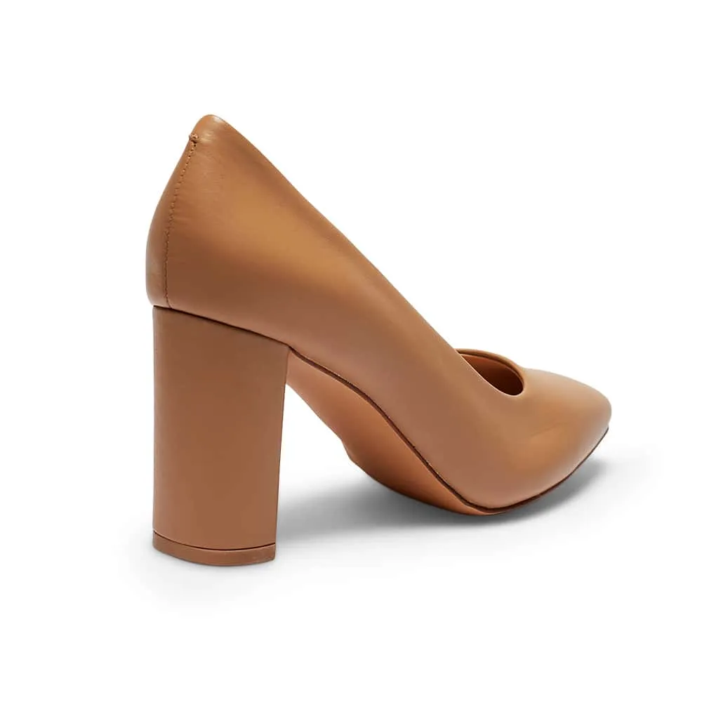 Amber Heel in Camel Leather