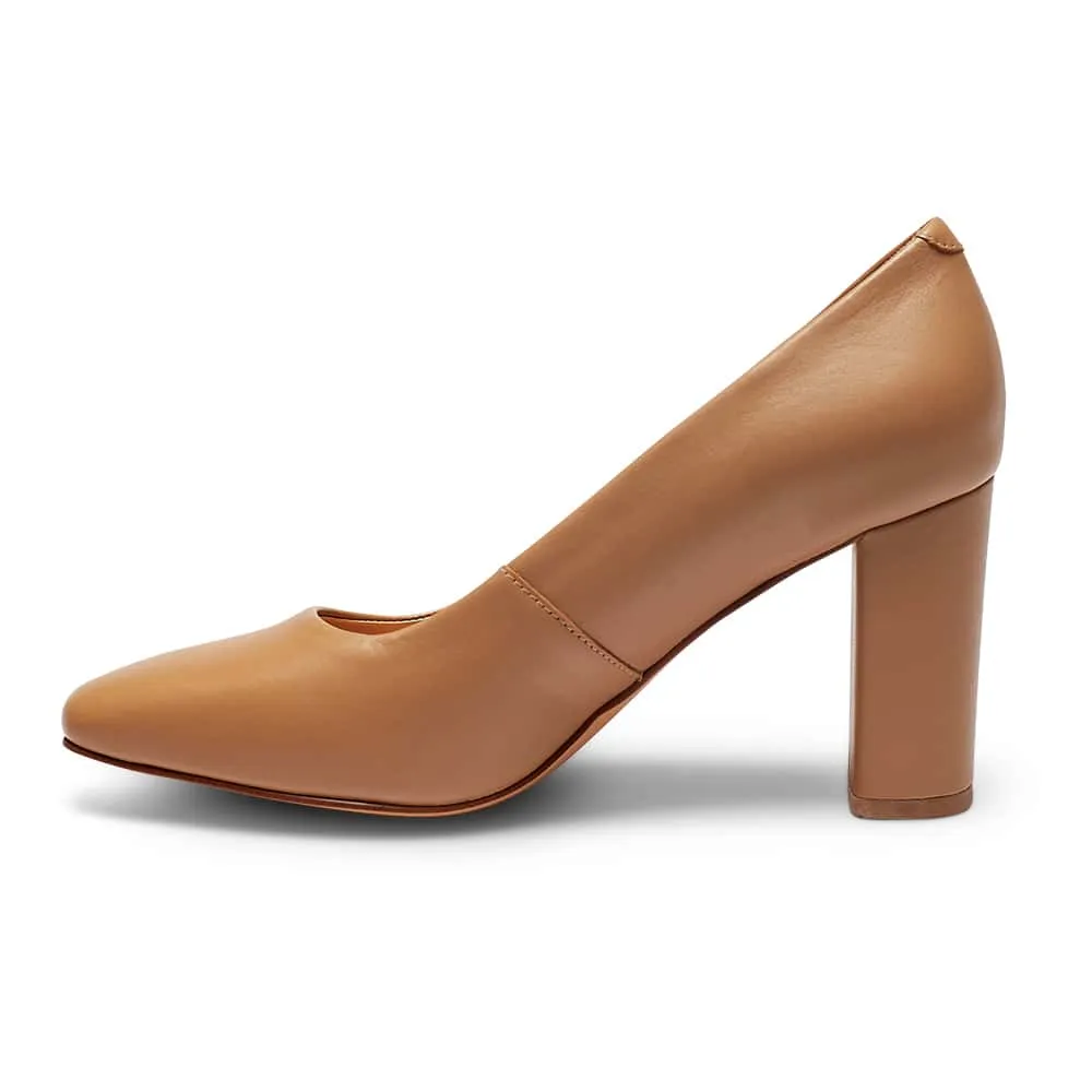 Amber Heel in Camel Leather