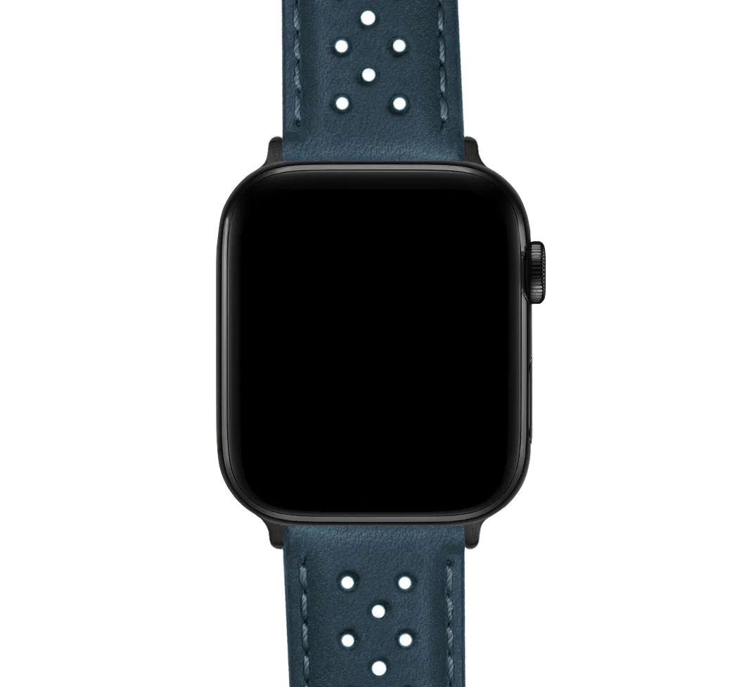 Apple Watch Navy Blue Racing Horween Leather Watch Band