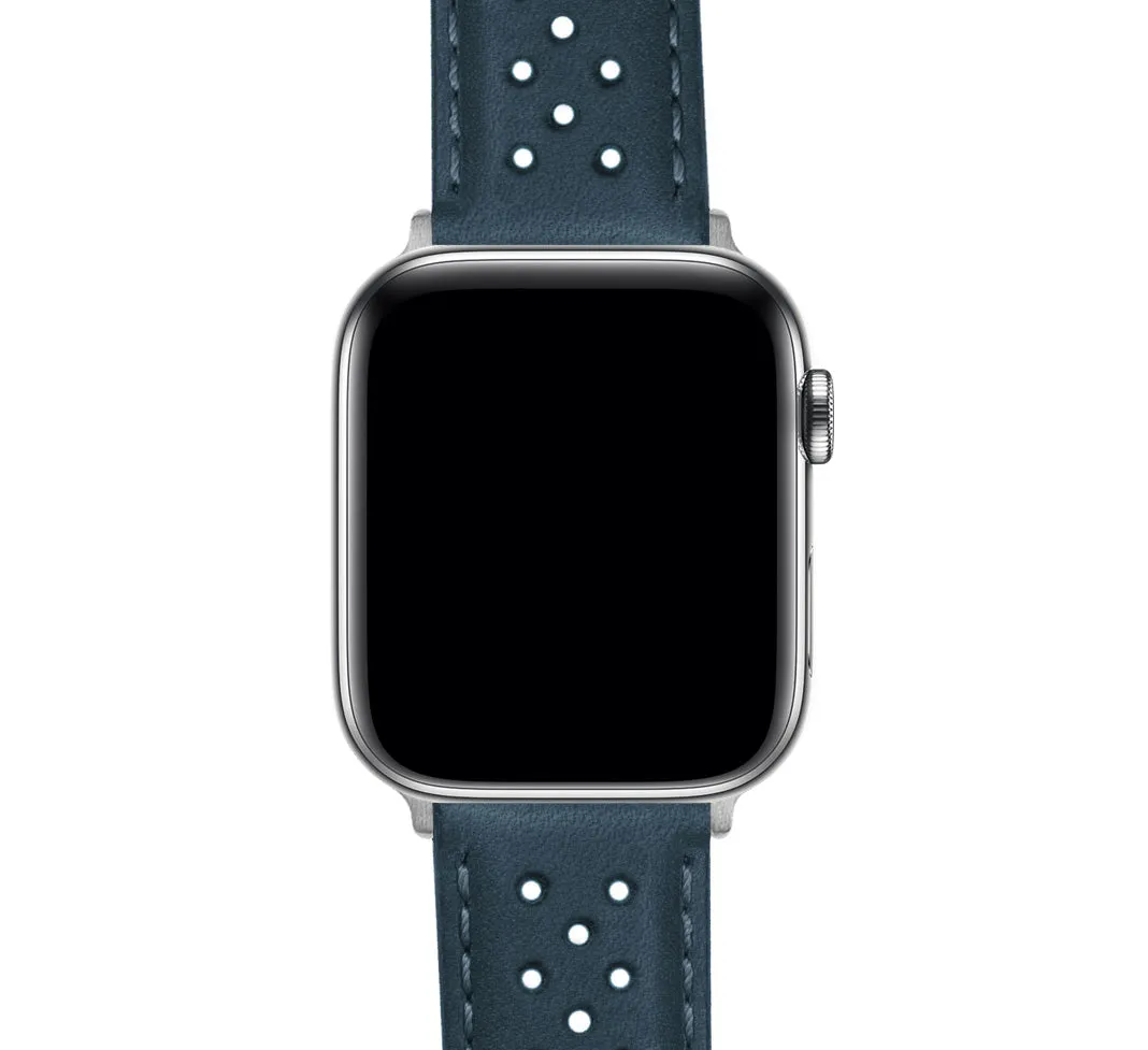 Apple Watch Navy Blue Racing Horween Leather Watch Band