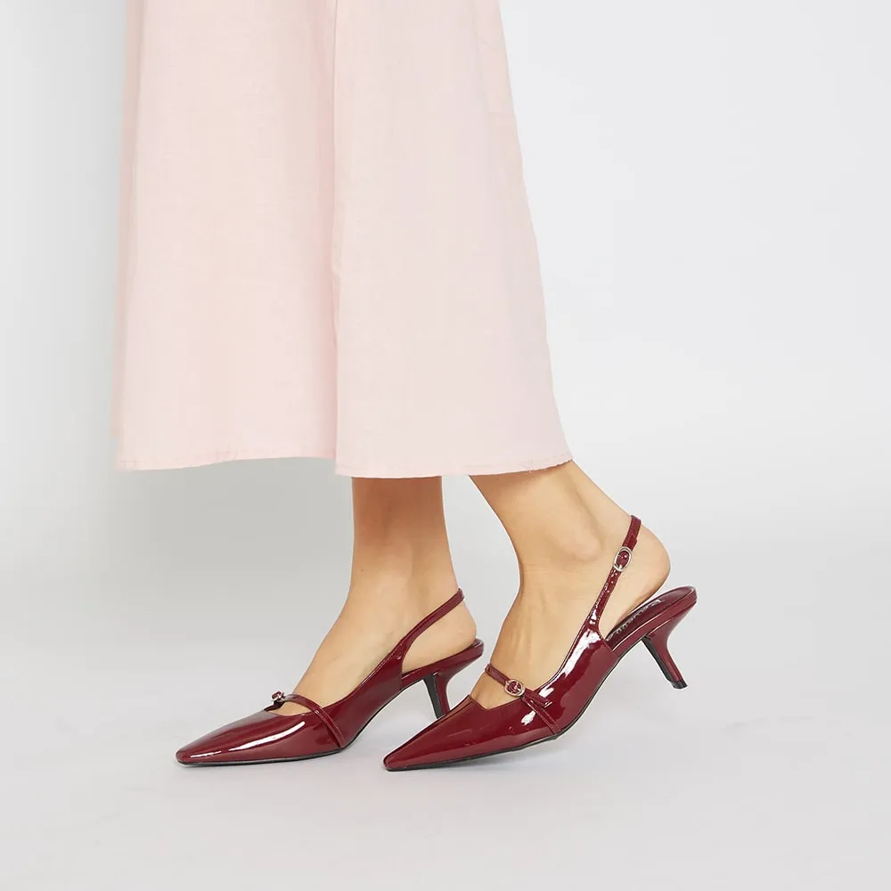 Ashley Heel in Cherry Patent