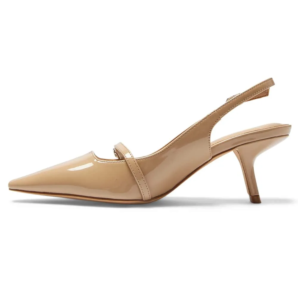 Ashley Heel in Nude Patent