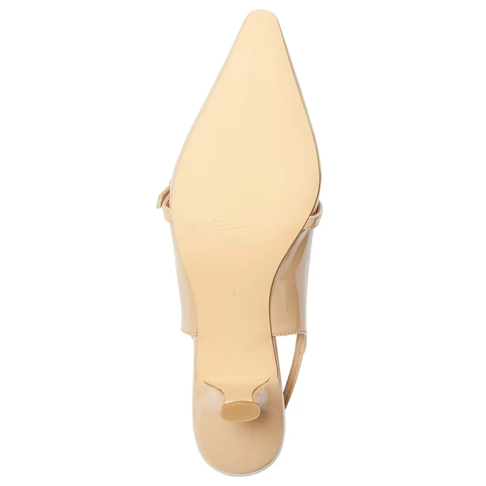 Ashley Heel in Nude Patent