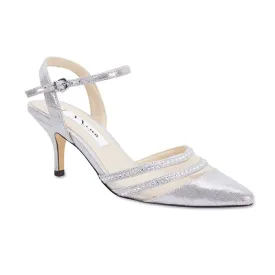 Belicia Heel in Silver Fabric