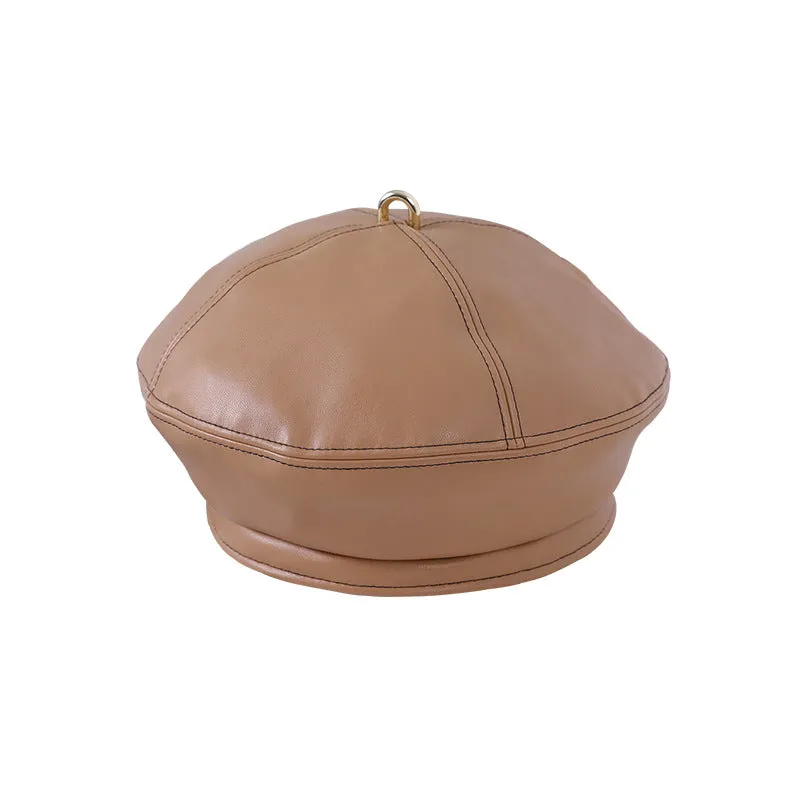 BerriesJam - Autumn and Winter Soft PU Leather Hat