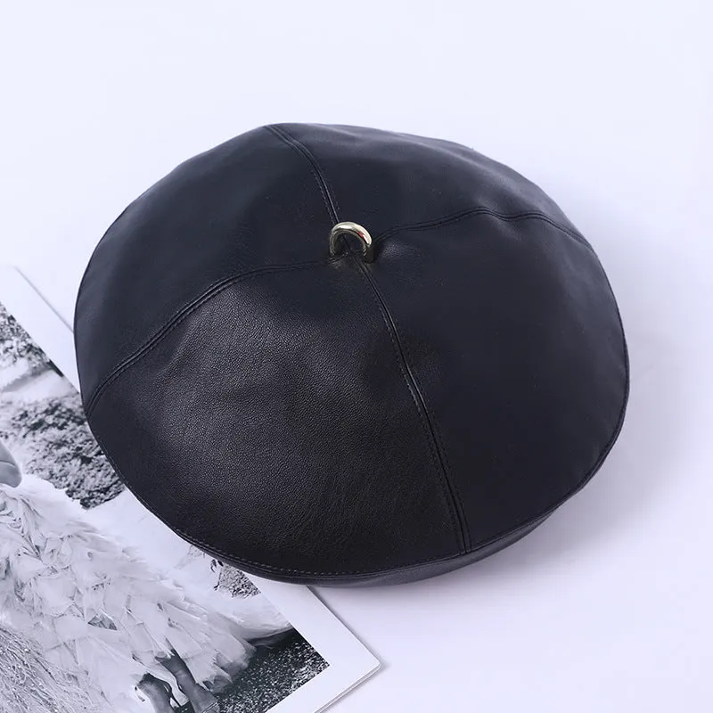 BerriesJam - Autumn and Winter Soft PU Leather Hat