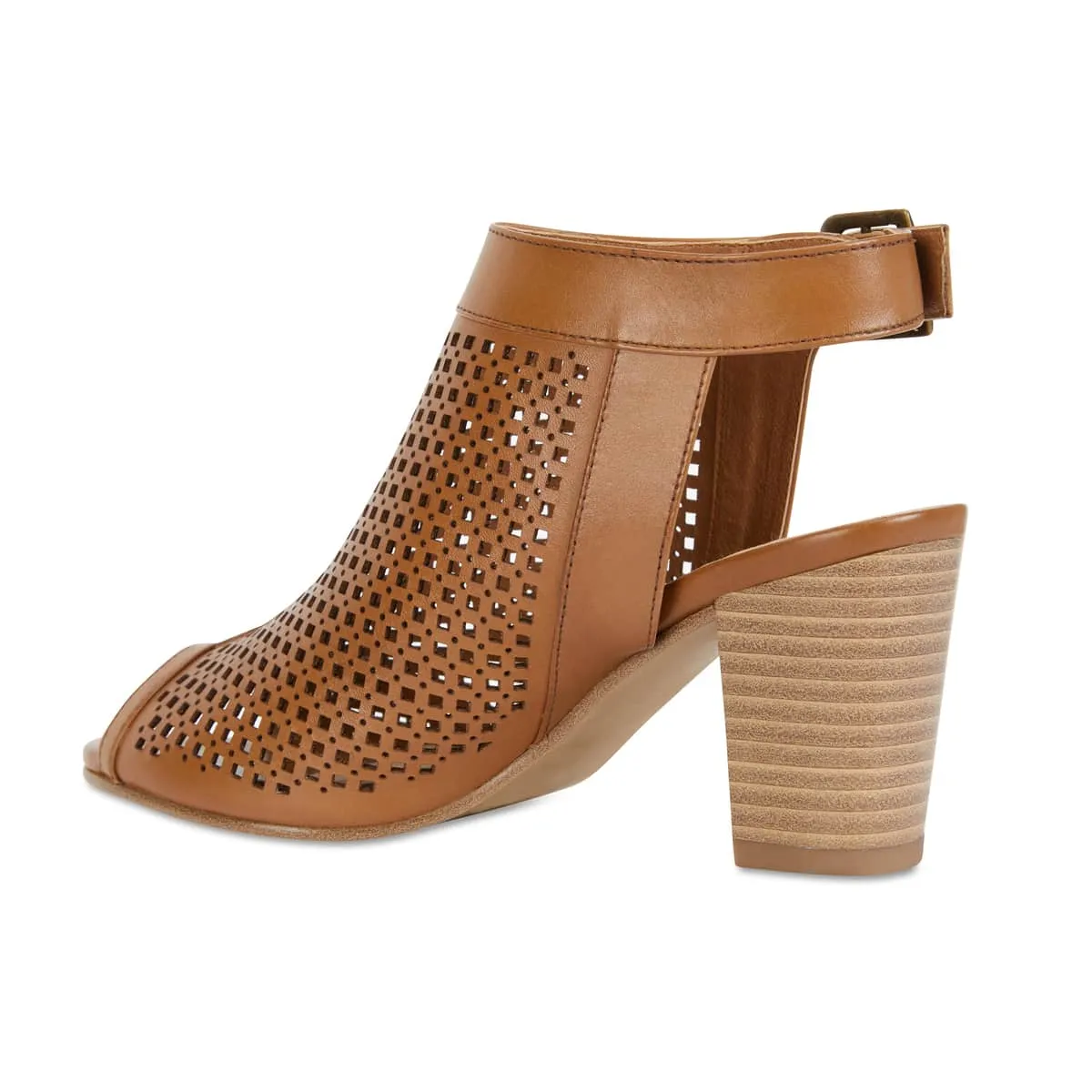 Billie Heel in Tan Leather