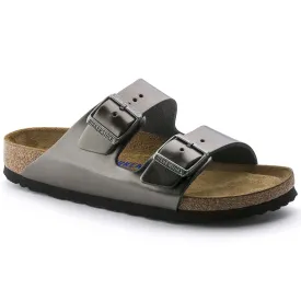 Birkenstock Arizona Soft Footbed Leather Metallic Anthracite