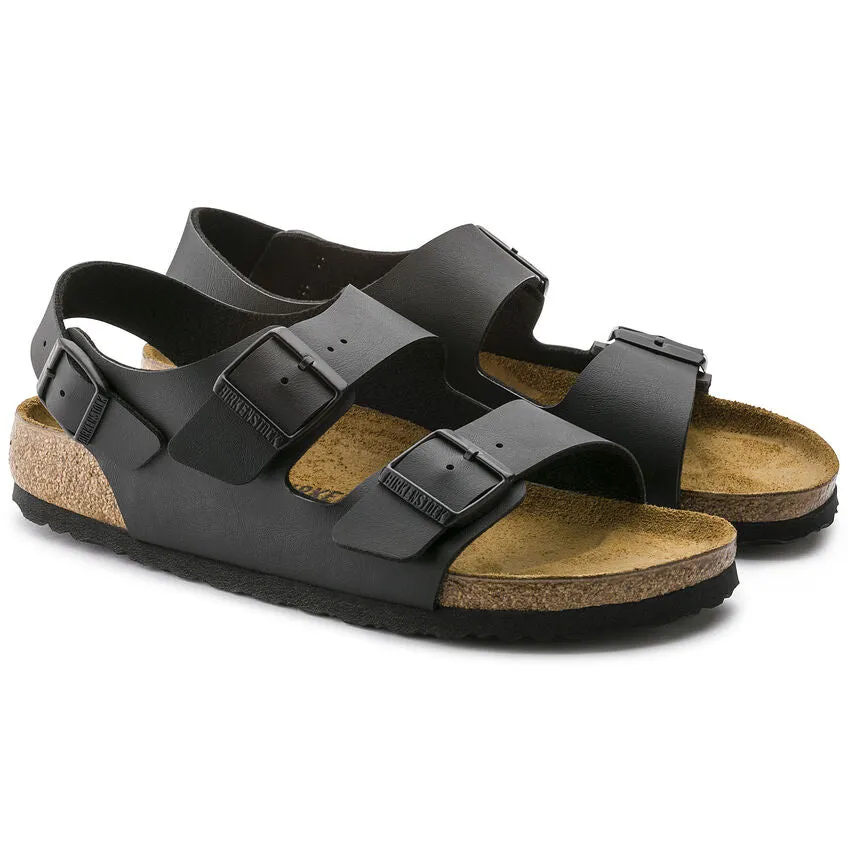 Birkenstock UNISEX Milano Birko-Flor (Black - Wide Fit)