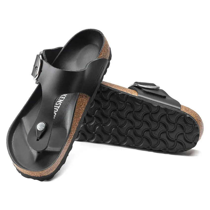 Birkenstock Women's Gizeh Big Buckle Oiled Leather (Black - Regular Fit)