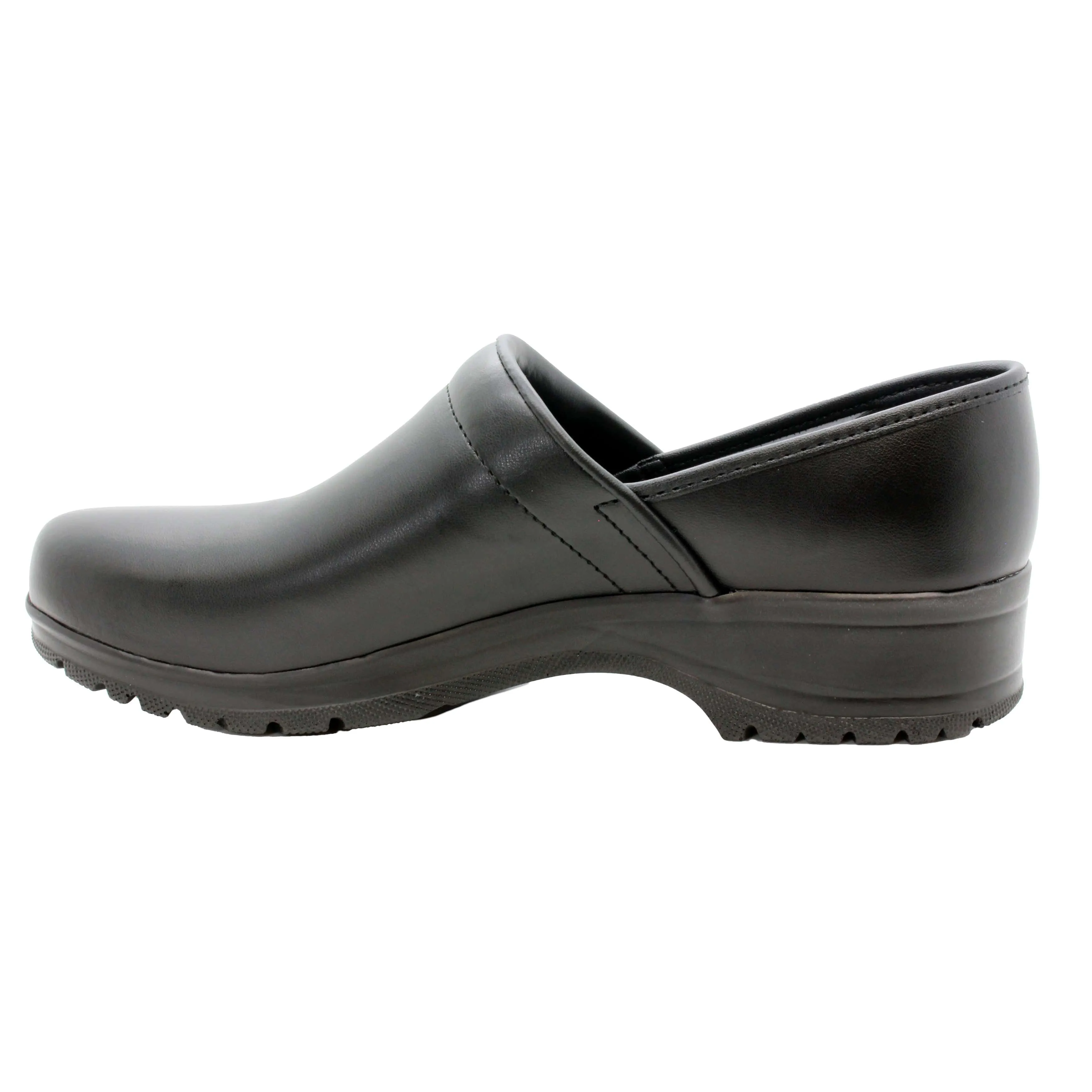 BJORK Men's Flex Pro Closed Back Black Leather Clogs