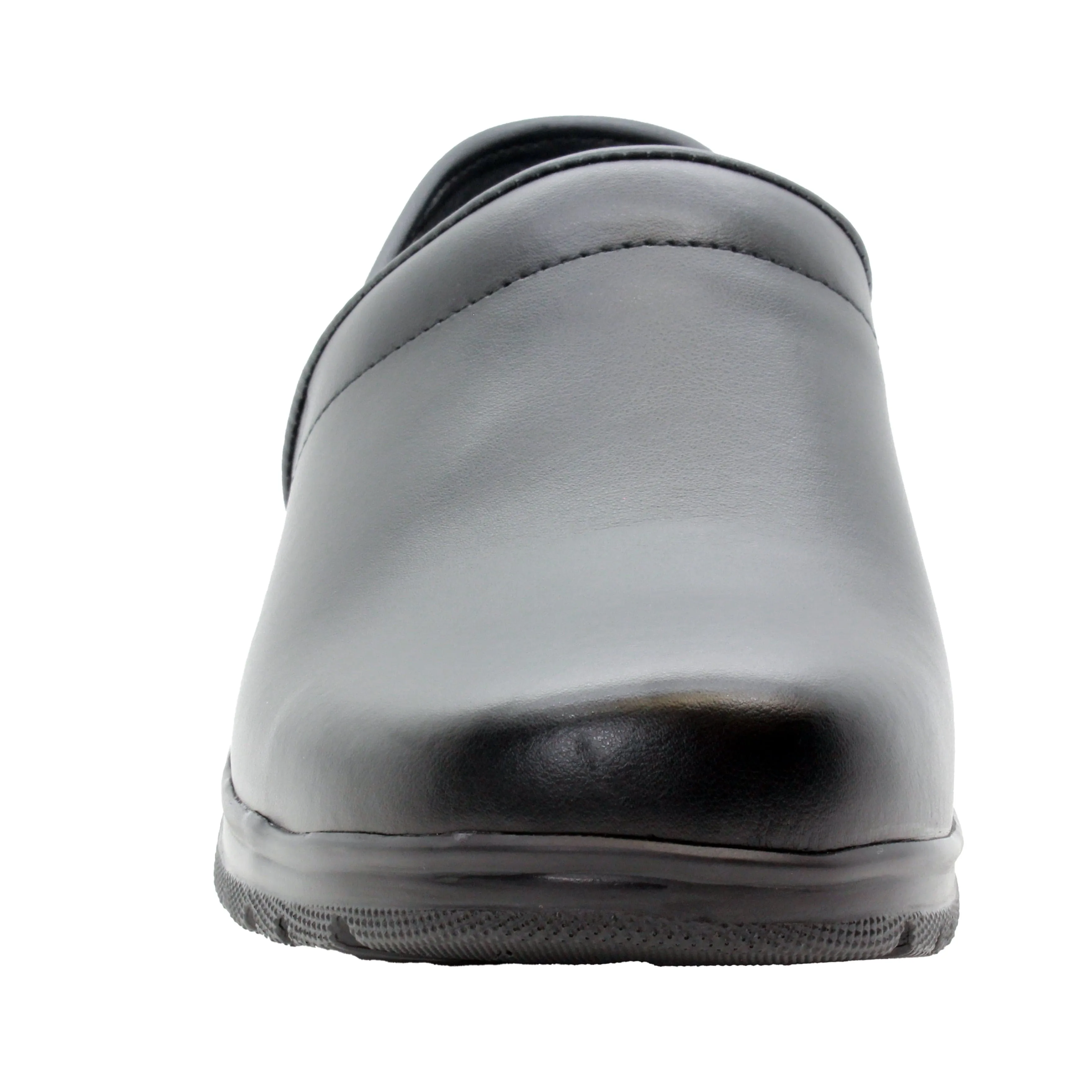 BJORK Men's Flex Pro Closed Back Black Leather Clogs