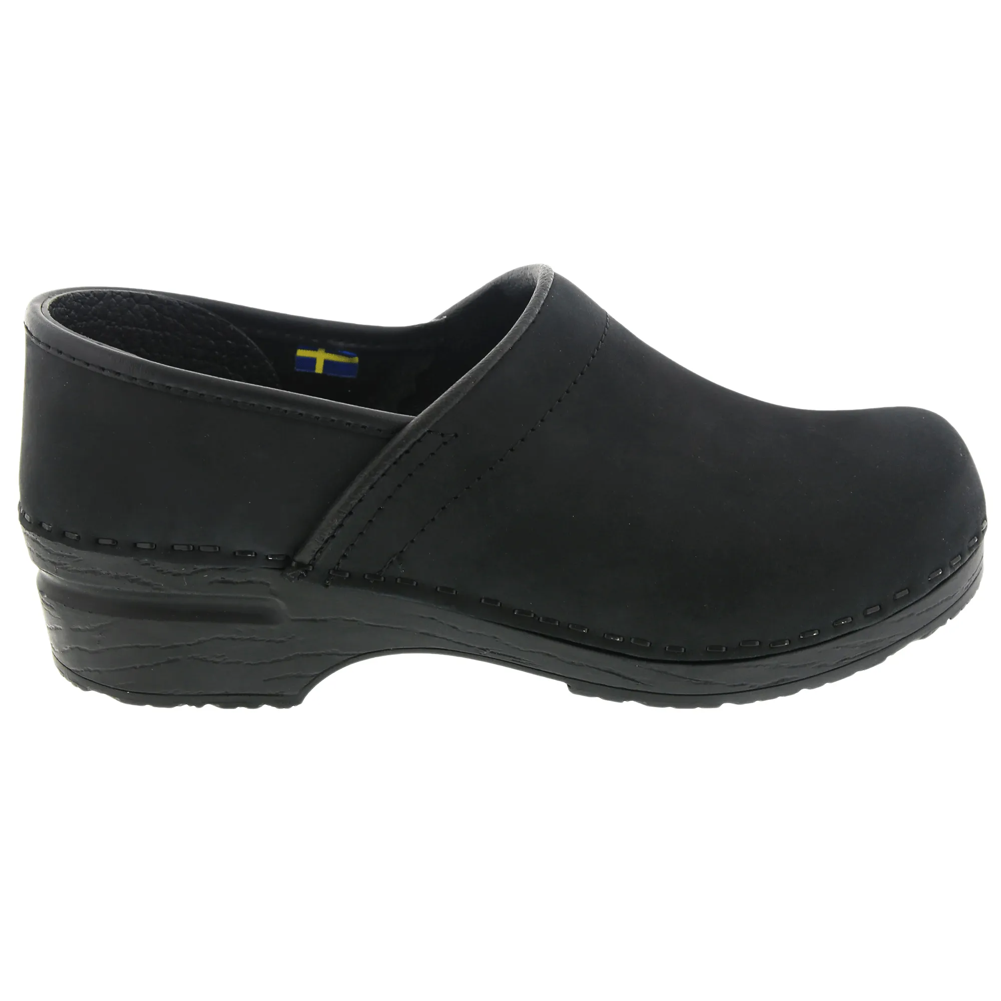 BJORK PRO LEAH Black Oiled Leather Clogs