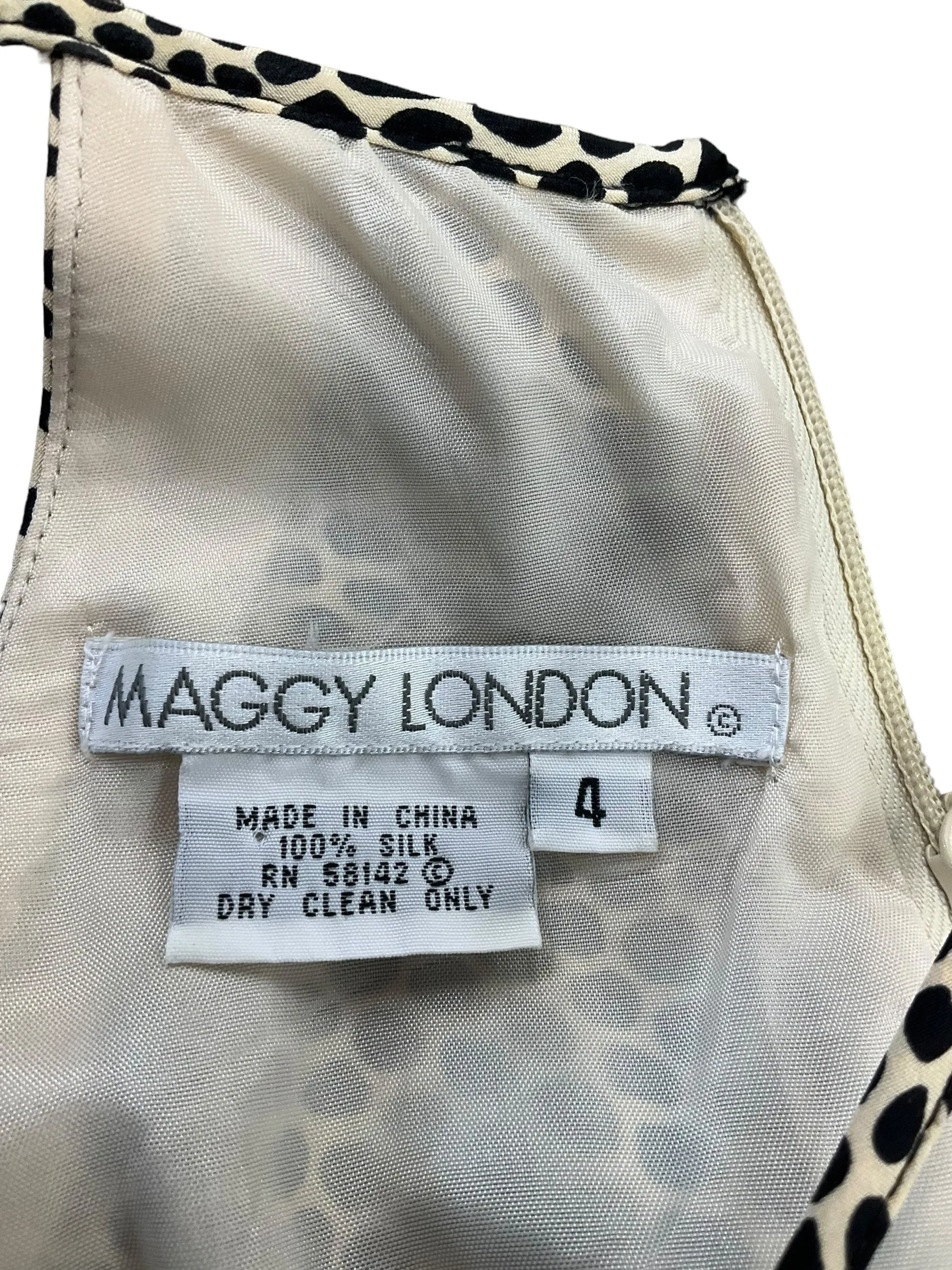 Black & Cream Dress Casual Short Maggy London, Size S