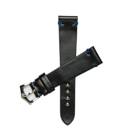 Black Blue Cordovan Leather Watch Strap