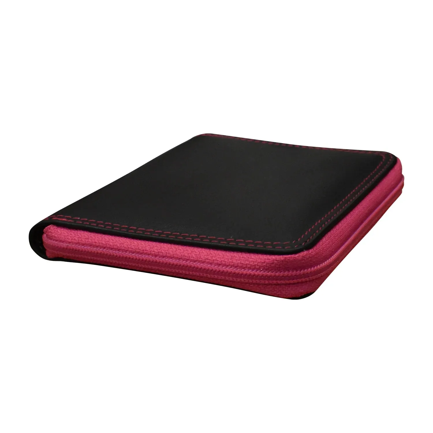 Black Brights-Small Zip Rfid Leather Wallet