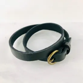 Black Leather Buckle Bracelet