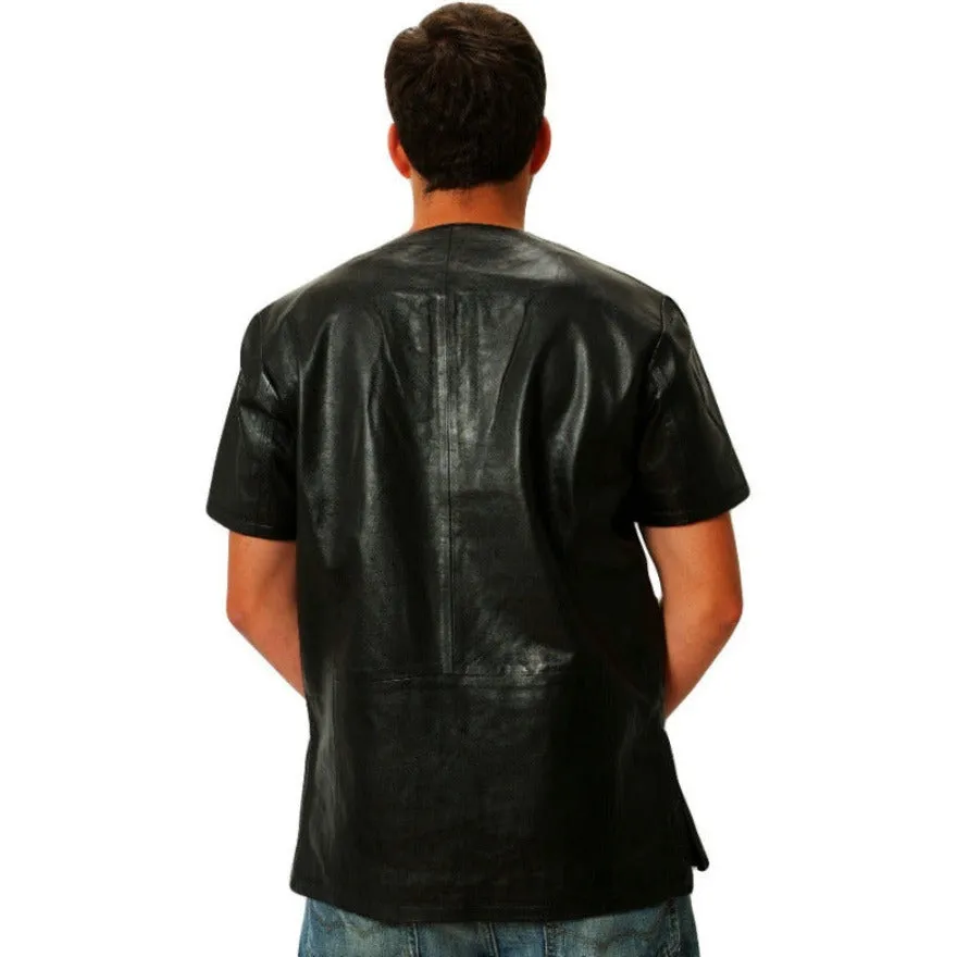 Black Leather T Shirt