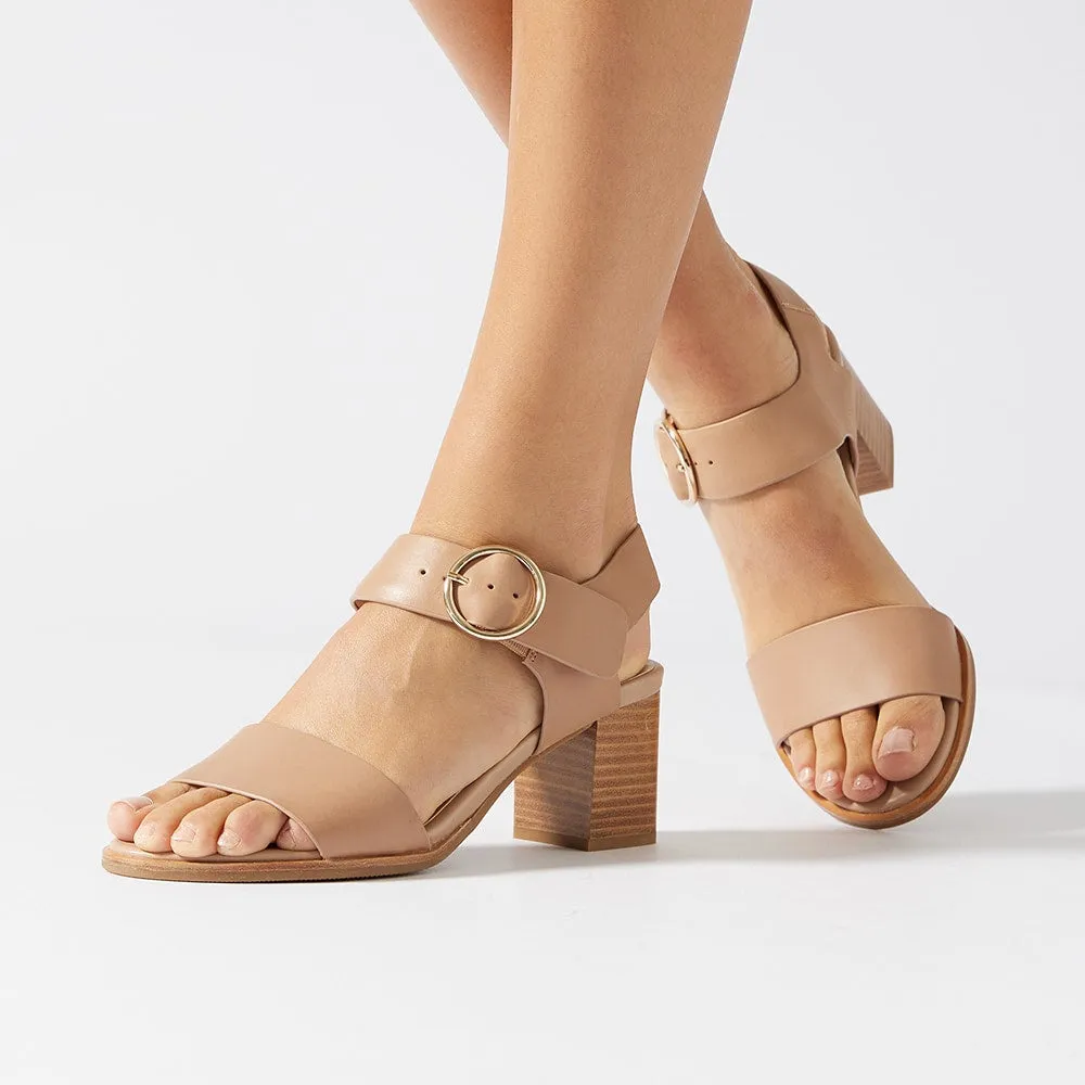 Bolivia Heel in Nude Leather