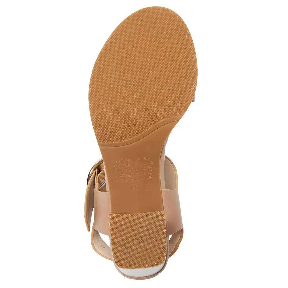 Bolivia Heel in Nude Leather