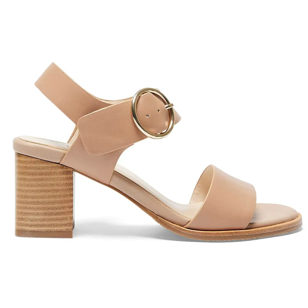 Bolivia Heel in Nude Leather