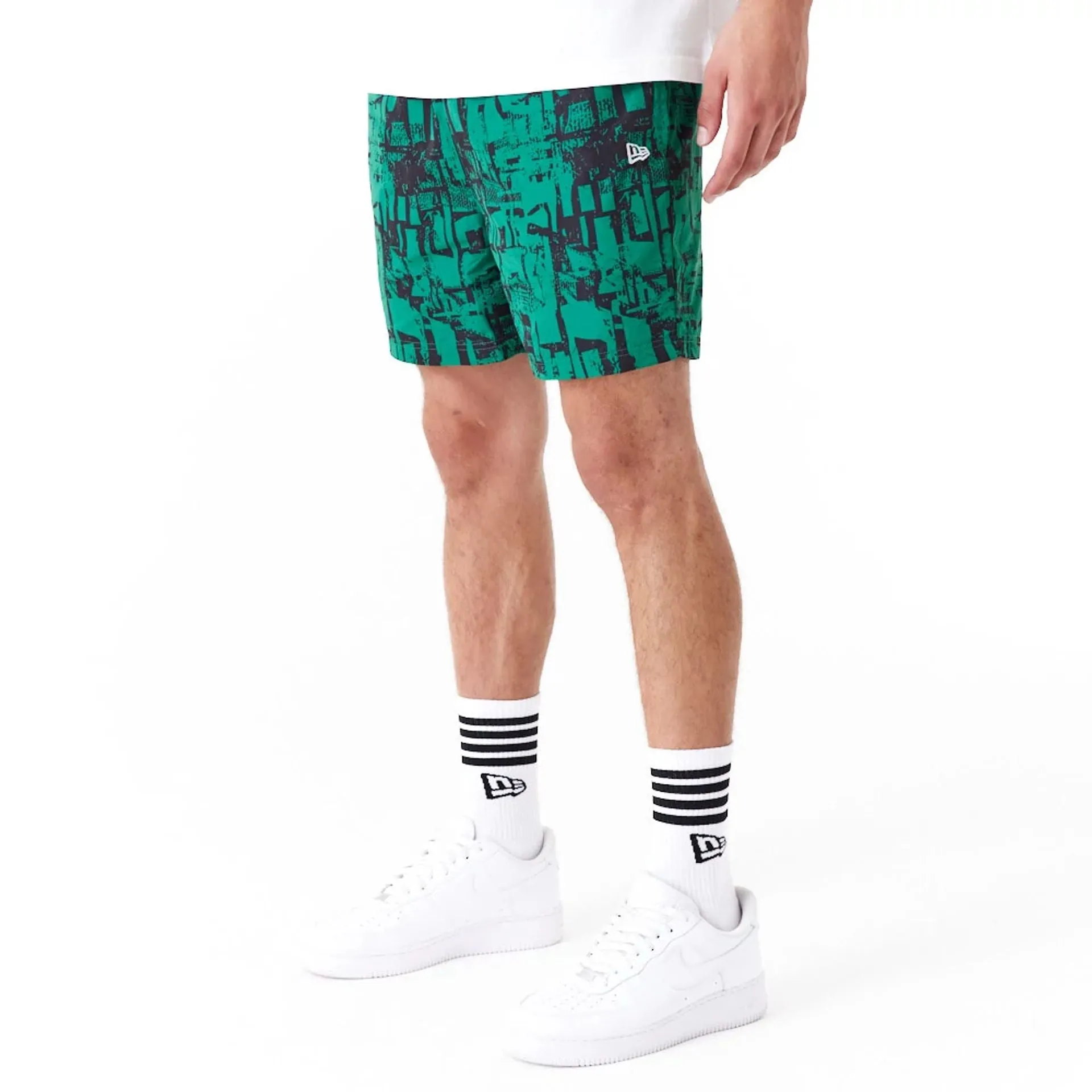 Boston Celtics NBA All Over Print Green Shorts