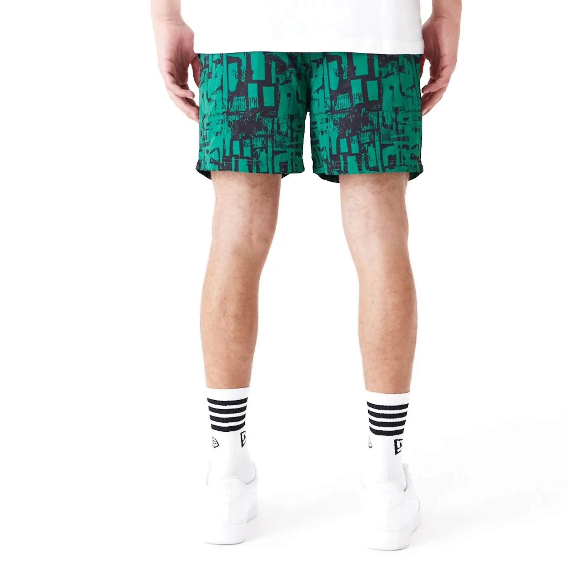 Boston Celtics NBA All Over Print Green Shorts